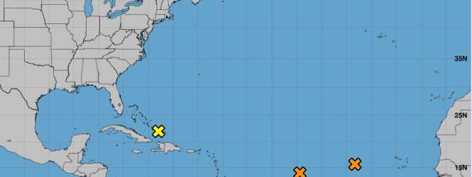 Meteorólogos EU vigilan 4 áreas de baja presión en el Atlántico