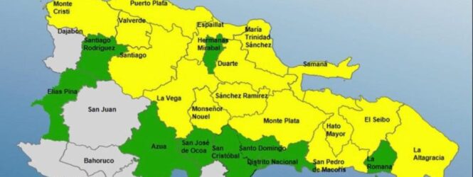 Anuncian lluvias para próximas 72 horas; hay 25 provincias en elerta