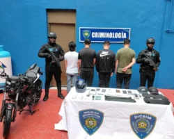Cuatro colombianos apresados por asaltos a mano armada en el Distrito Nacional