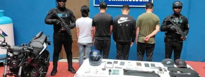 Cuatro colombianos apresados por asaltos a mano armada en el Distrito Nacional